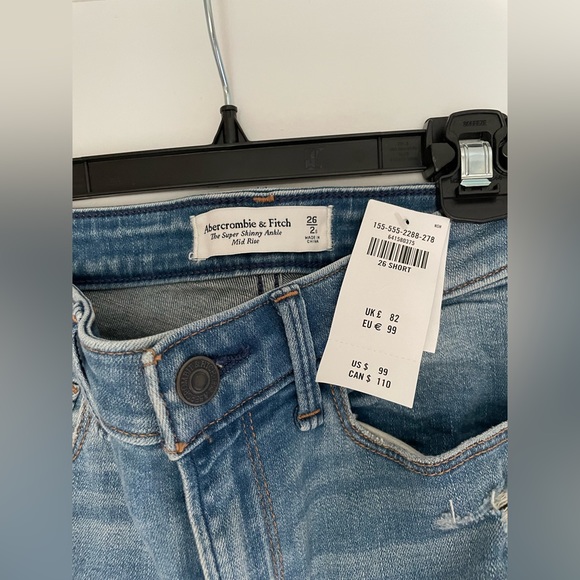 Abercrombie & Fitch size 2 short Mid Rise Super Skinny Ankle Jeans - Picture 3 of 5